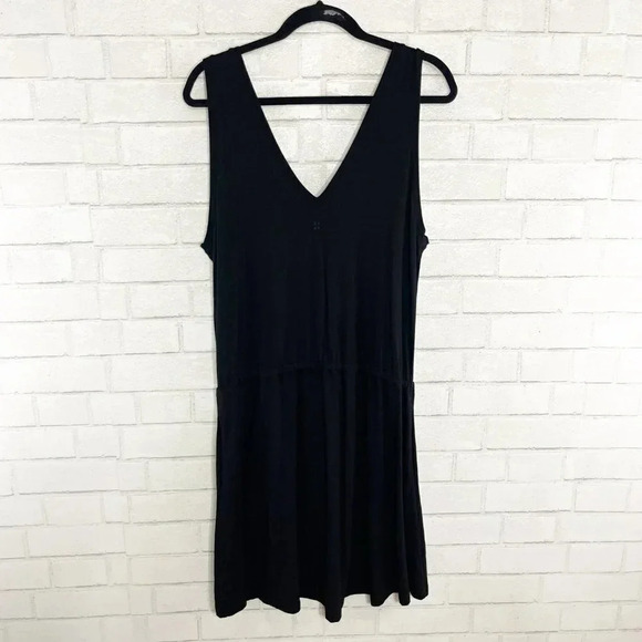 Sweaty Betty Black Sleeveless Drop Waist Casual Midi Dress Women's Size Medium - Picture 2 of 7